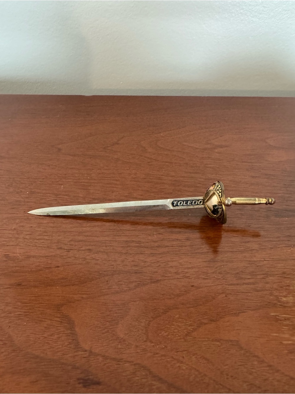 Vintage Toledo Spain Sword Letter Opener 7” Tall
